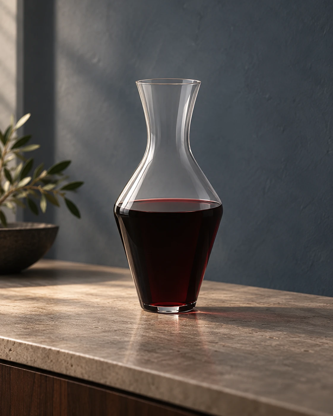 Wine decanter in a styled setting